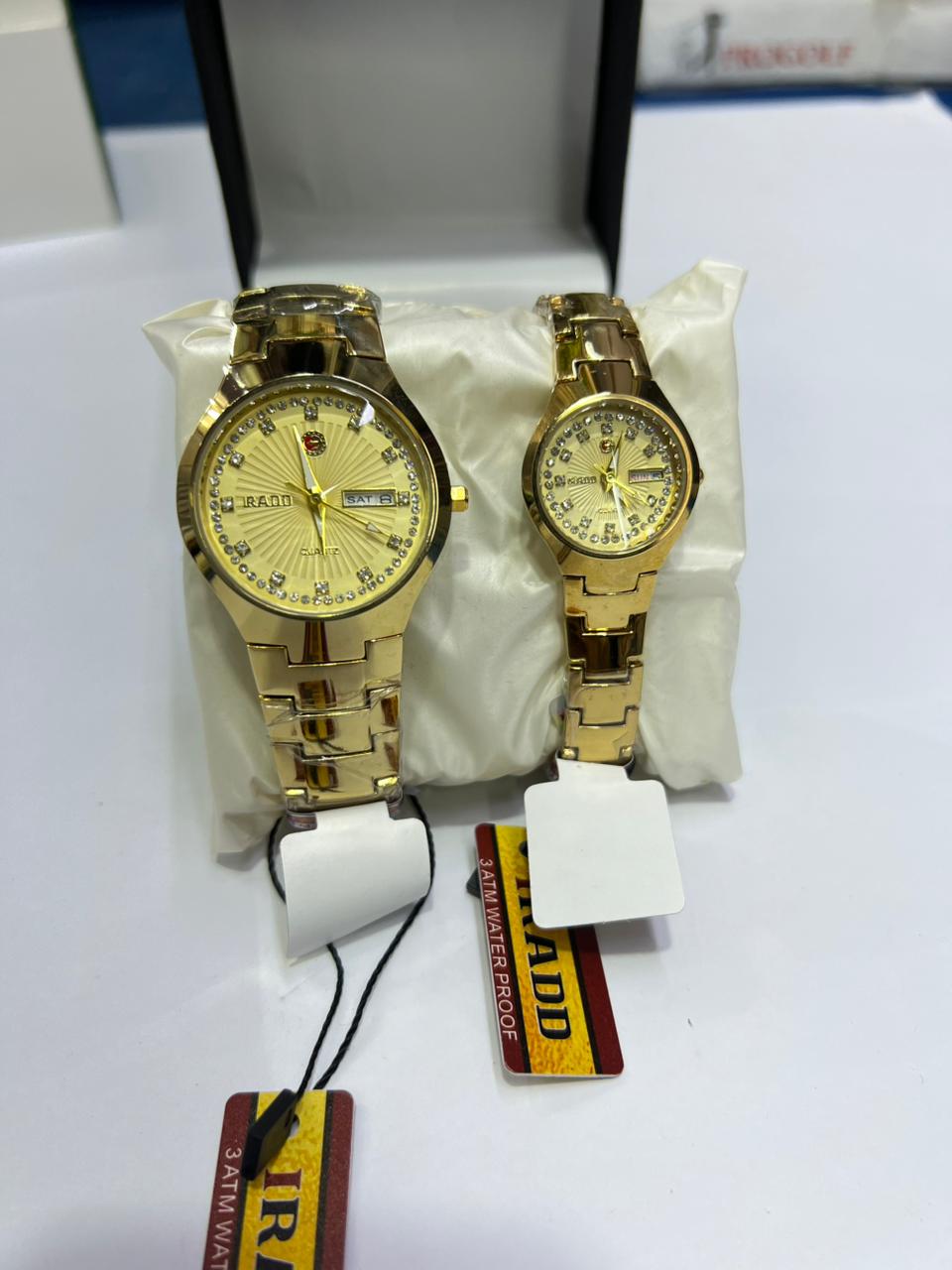 Gold Couple Watch Set – Premium Matching Design