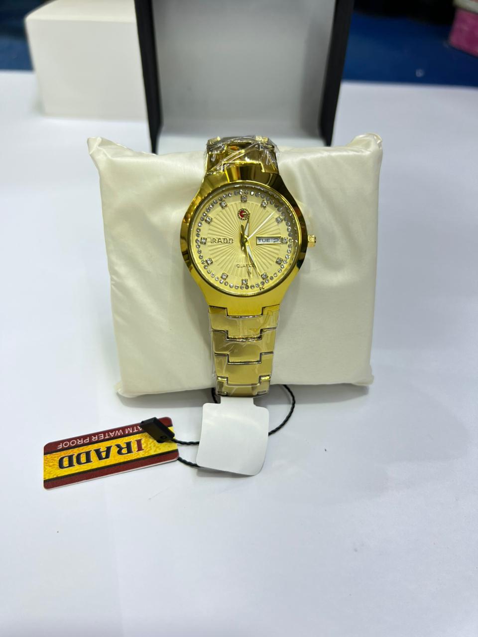 Luxury Gold Metal Watch with Diamond Dial – Premium IRADO Design