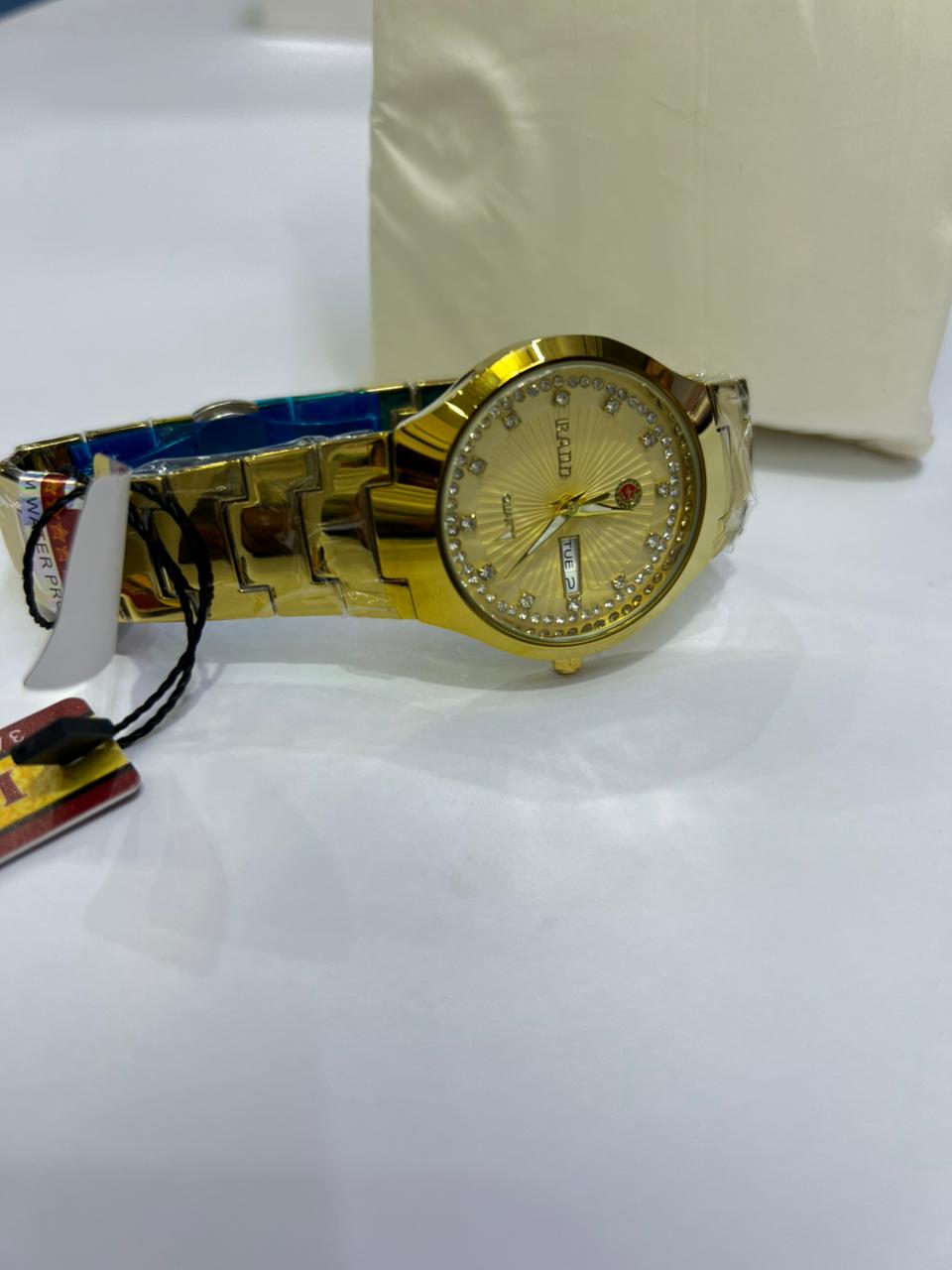 Luxury Gold Metal Watch with Diamond Dial – Premium IRADO Design