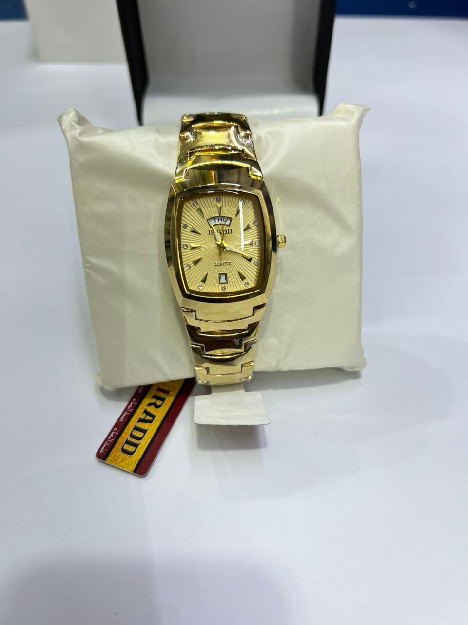 Luxury gold  Metal Watch with Diamond Dial – Premium IRADO square Design