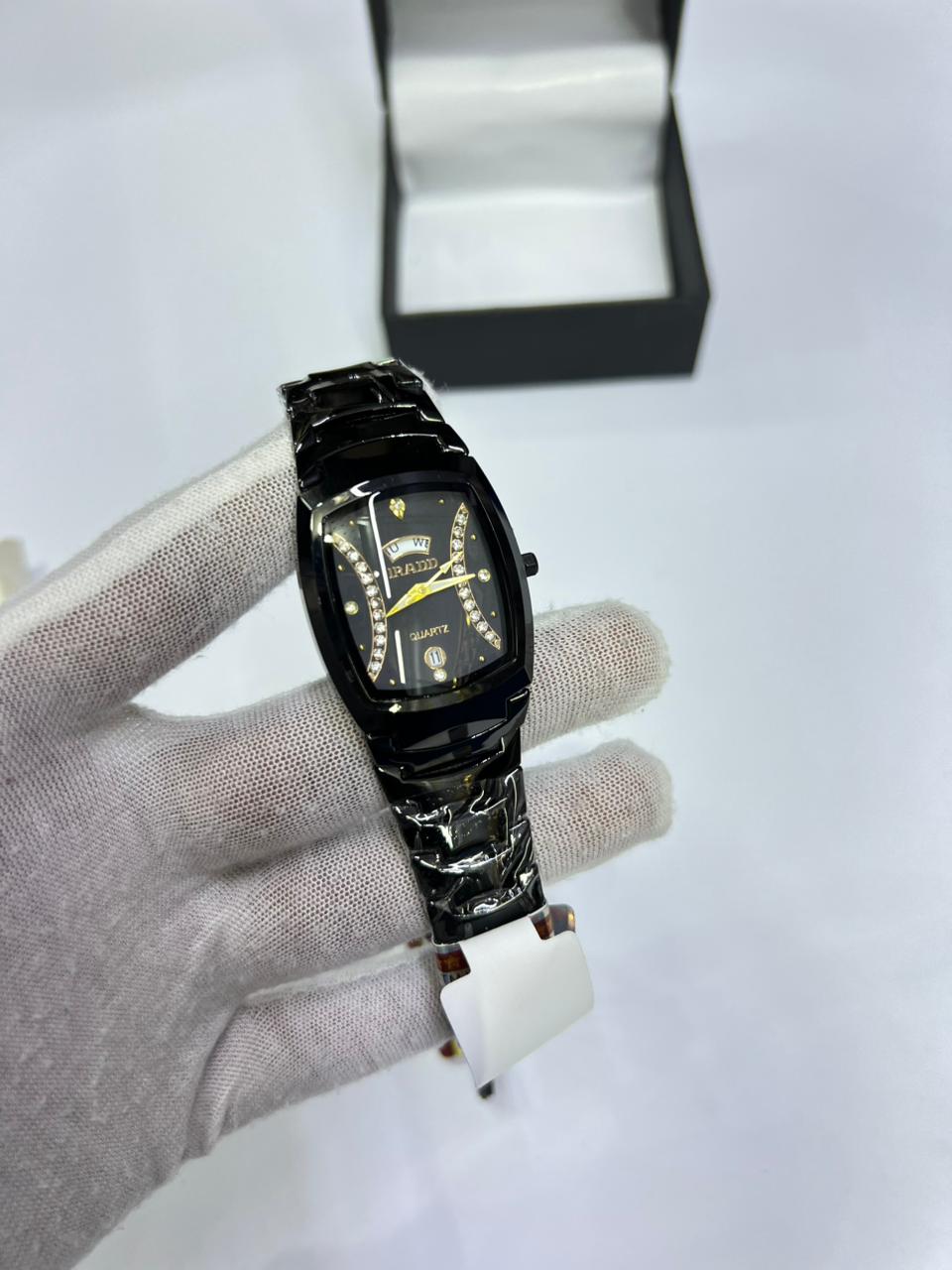 Luxury gold  Metal Watch with Diamond Dial – Premium IRADO square Design