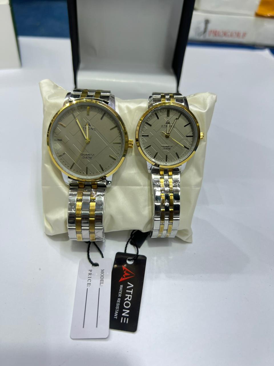 Atrone  Couple Watches –Steel Matching Set (His & Her)