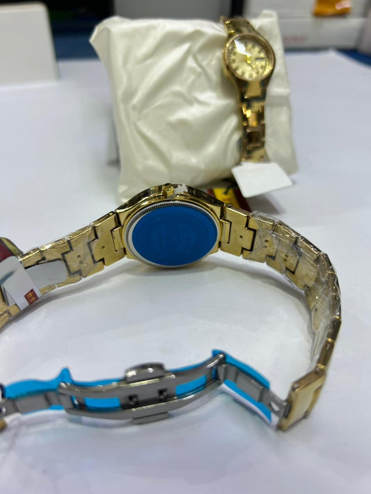 Gold Couple Watch Set – Premium Matching Design