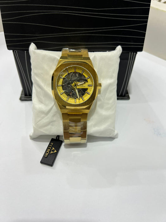 Fitron Skeleton Square Luxury Watch for Men