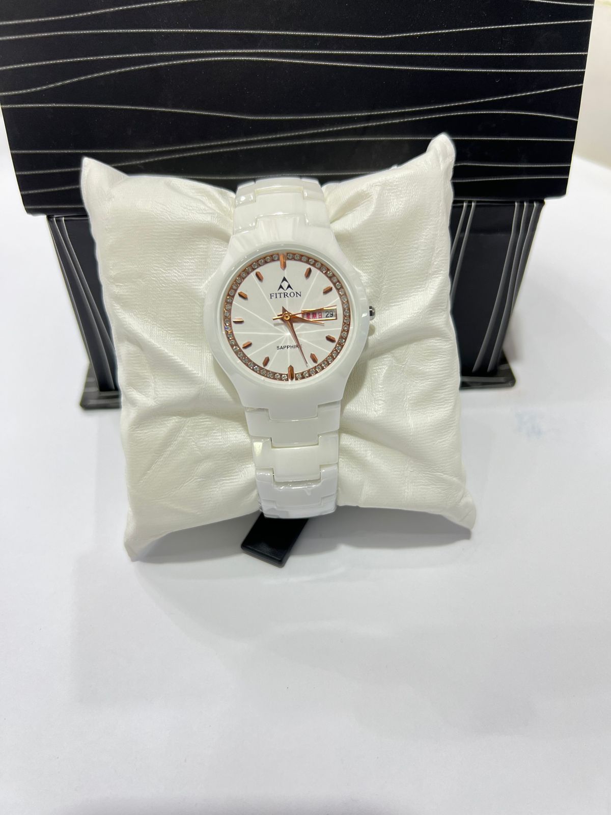 Premium Black Ceramic Roman Dial Watch – Luxury Day Date Wrist Watch
